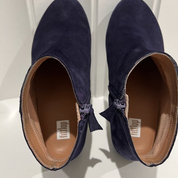 FitFlop Ankle Boots Blue Suede - Picture 8 of 10